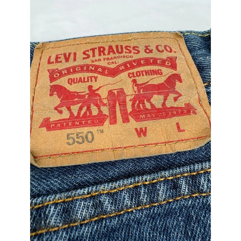 Levi's 550 Jeans Mens 52x29 Relaxed Fit Blue Denim Medium Wash‎ 01550-4891